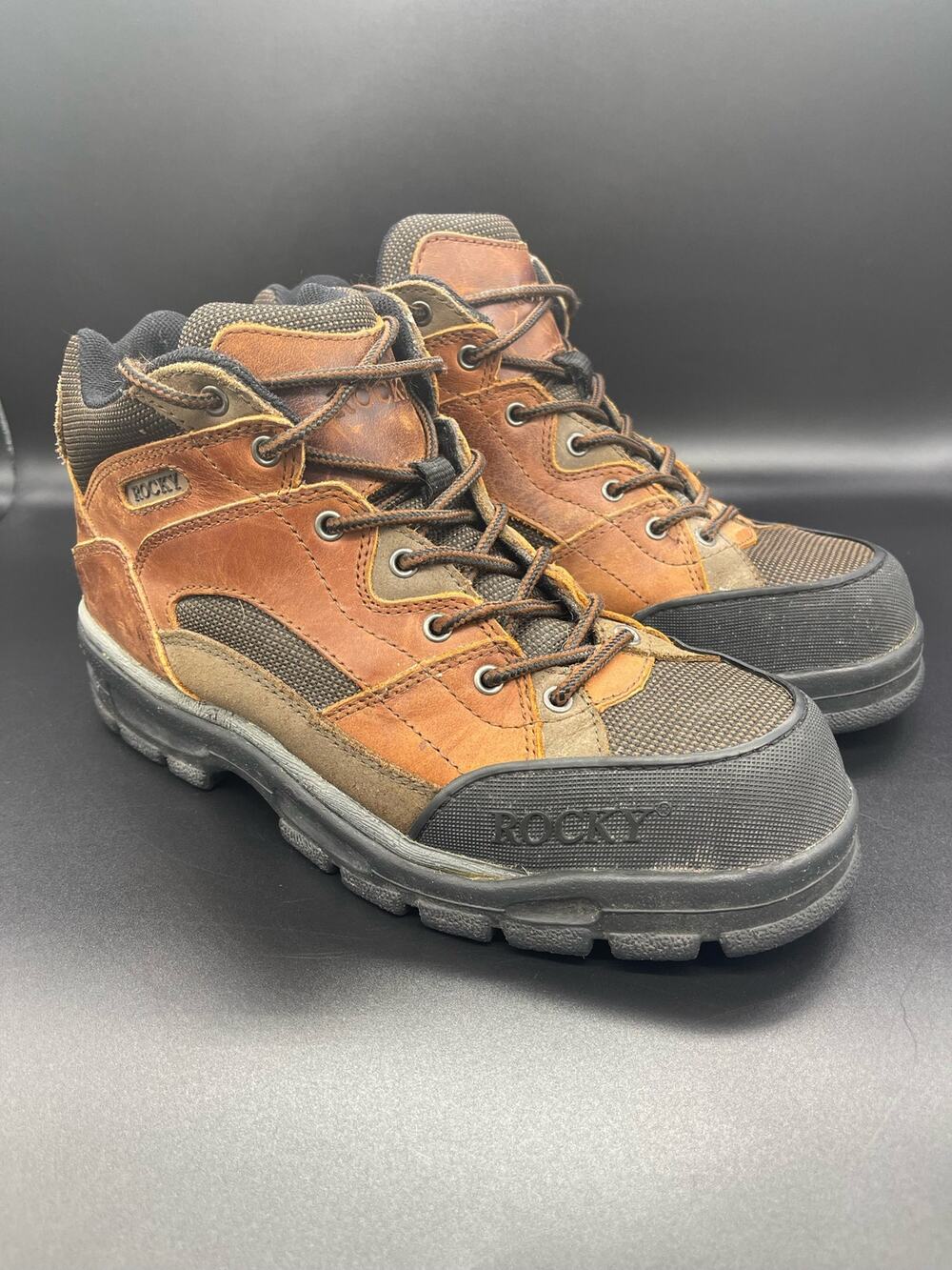 Rocky Men's Leather Hiking Boots Reinforced Toe Size 10 M Stock Number 856